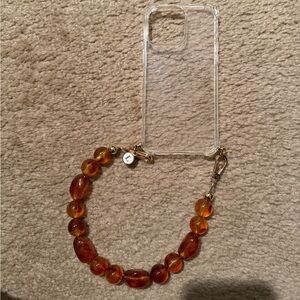 Clear Phone Case with Beaded Strap